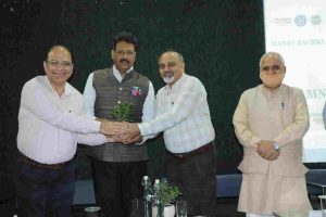 L to R- Dr Naresh Grover PVC, MRIIRS, Dr Sanjay Srivastava, VC, MRIIRS, Dr Sunil Garg, Registrar, JC Bose University_compress38